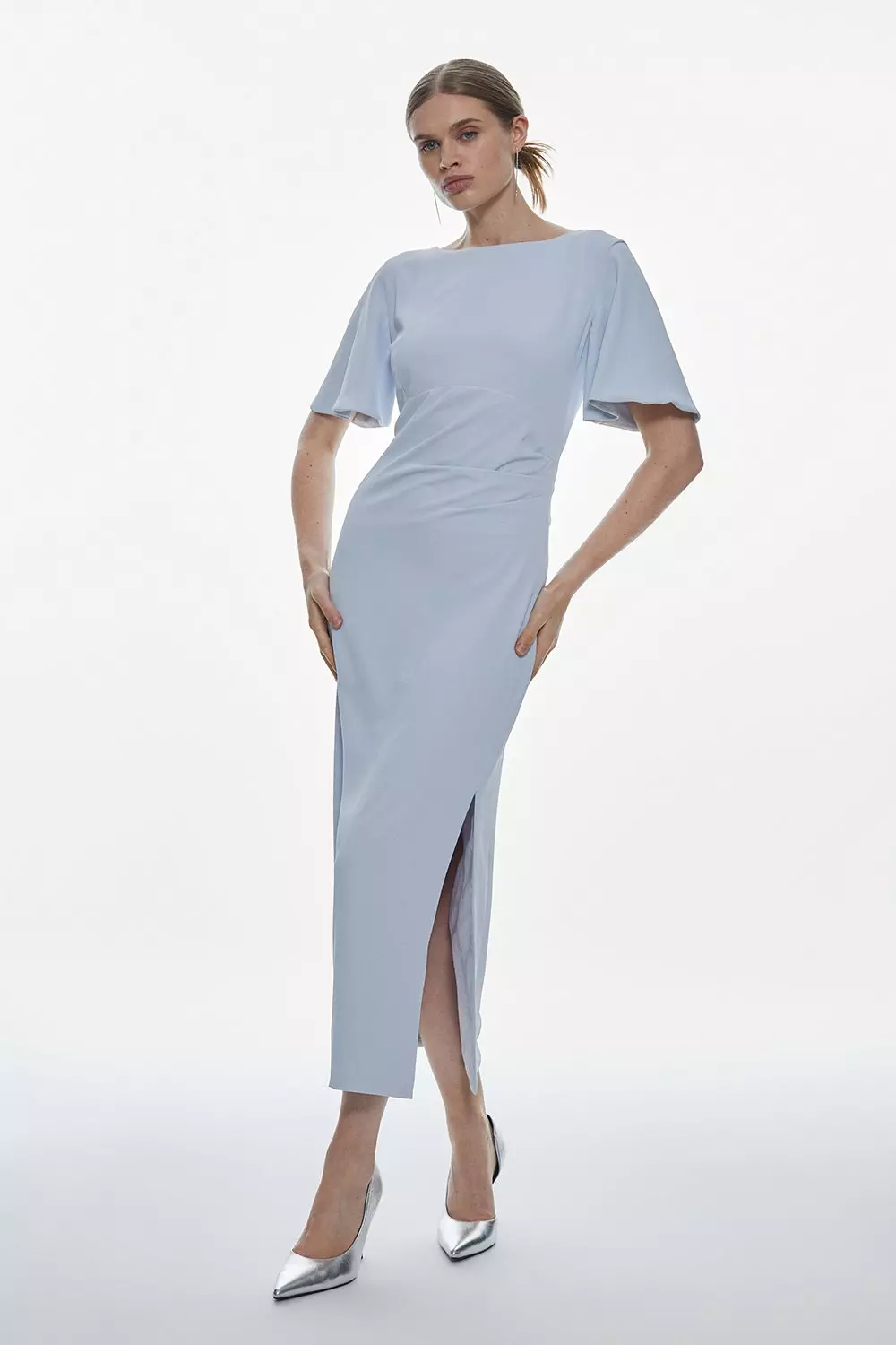 Grey crepe clearance dress